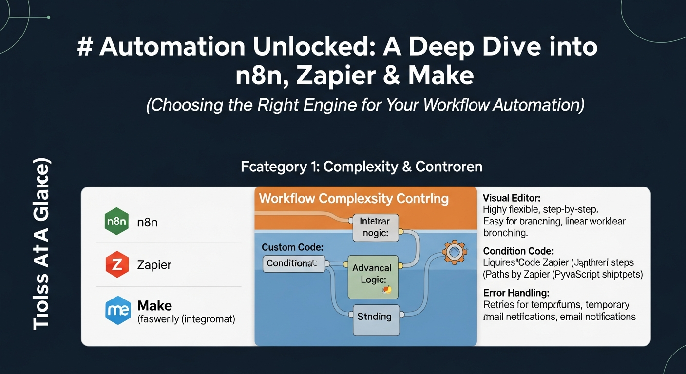 n8n Zapier Make 자동화 도구의 주요 특징과 가격 비교 인포그래픽