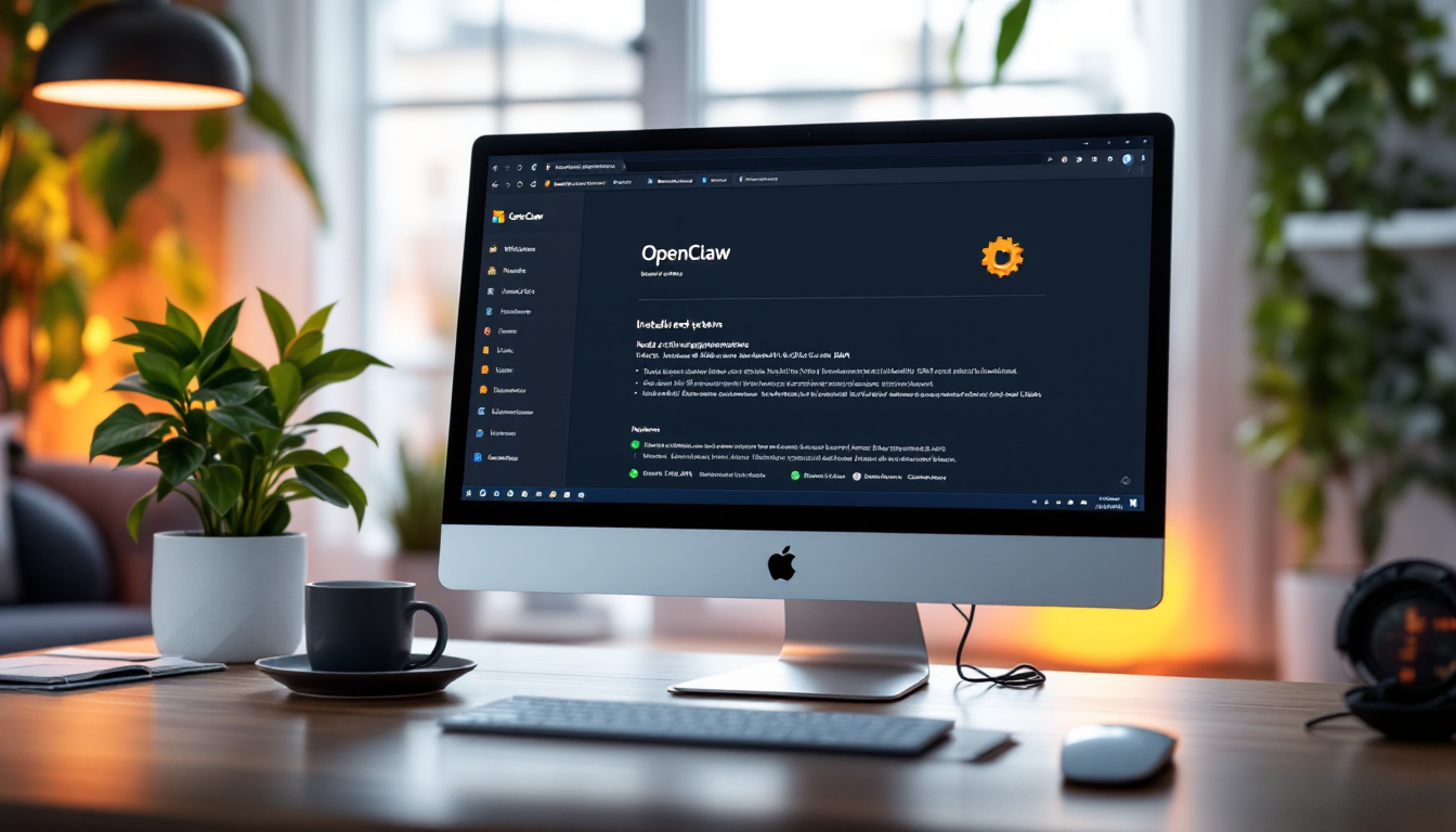 OpenClaw 설치 전 시스템 요구사항과 준비물을 보여주는 컴퓨터 화면