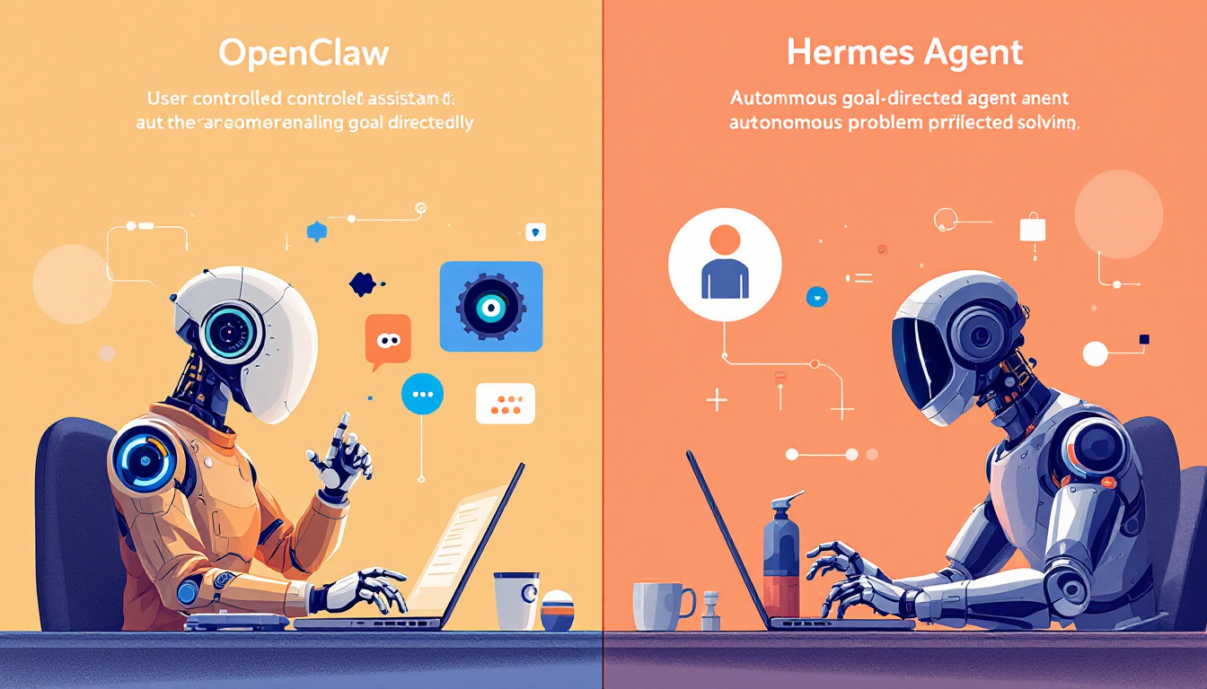 OpenClaw와 Hermes Agent의 철학과 사용 사례를 비교하는 이미지